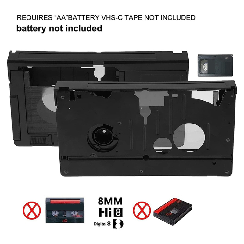 2PCS VHS-C Cassette Adapter for VHS-C SVHS Camcorders JVC RCA Panasonic Motorized VHS Cassette Not for 8mm/MiniDV/Hi8 Easy Install. 