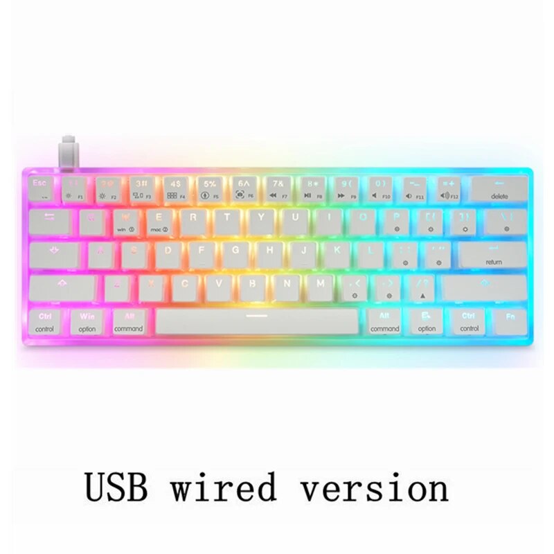 SKYLOONG GK61 Mechanical Keyboard 60% SK61 Optical Hot Swappable RGB Mini Bluetooth Wireless Keyboards for Gamers Gaming Desktop. 
