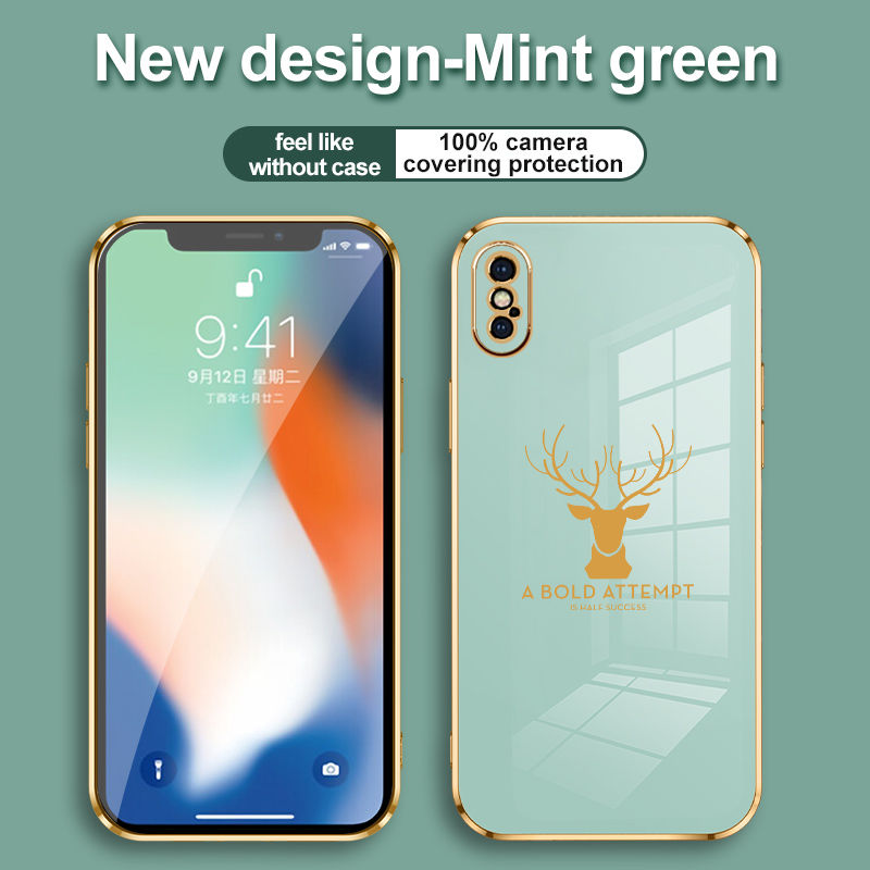 For Apple iPhone X / XS Phone Case, Aesthetic Drop Resistant Straight Edge Electroplated Soft Shell. 