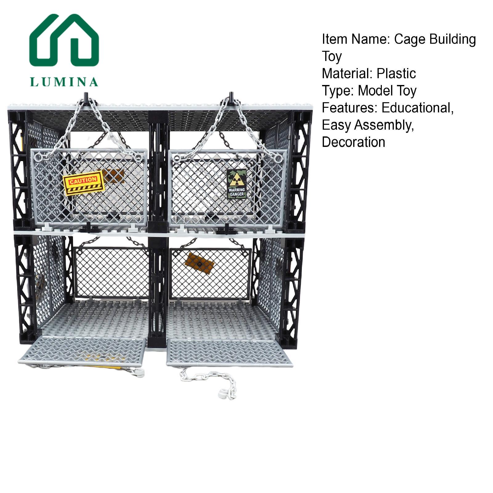 Lumina Cage Building Block Kit Double Layers Cage Building Block Toy Educational Doomsday Scene Model for Boys Girls Desktop Decoration Toddler Gift Prisoner Cage Building Toy. 