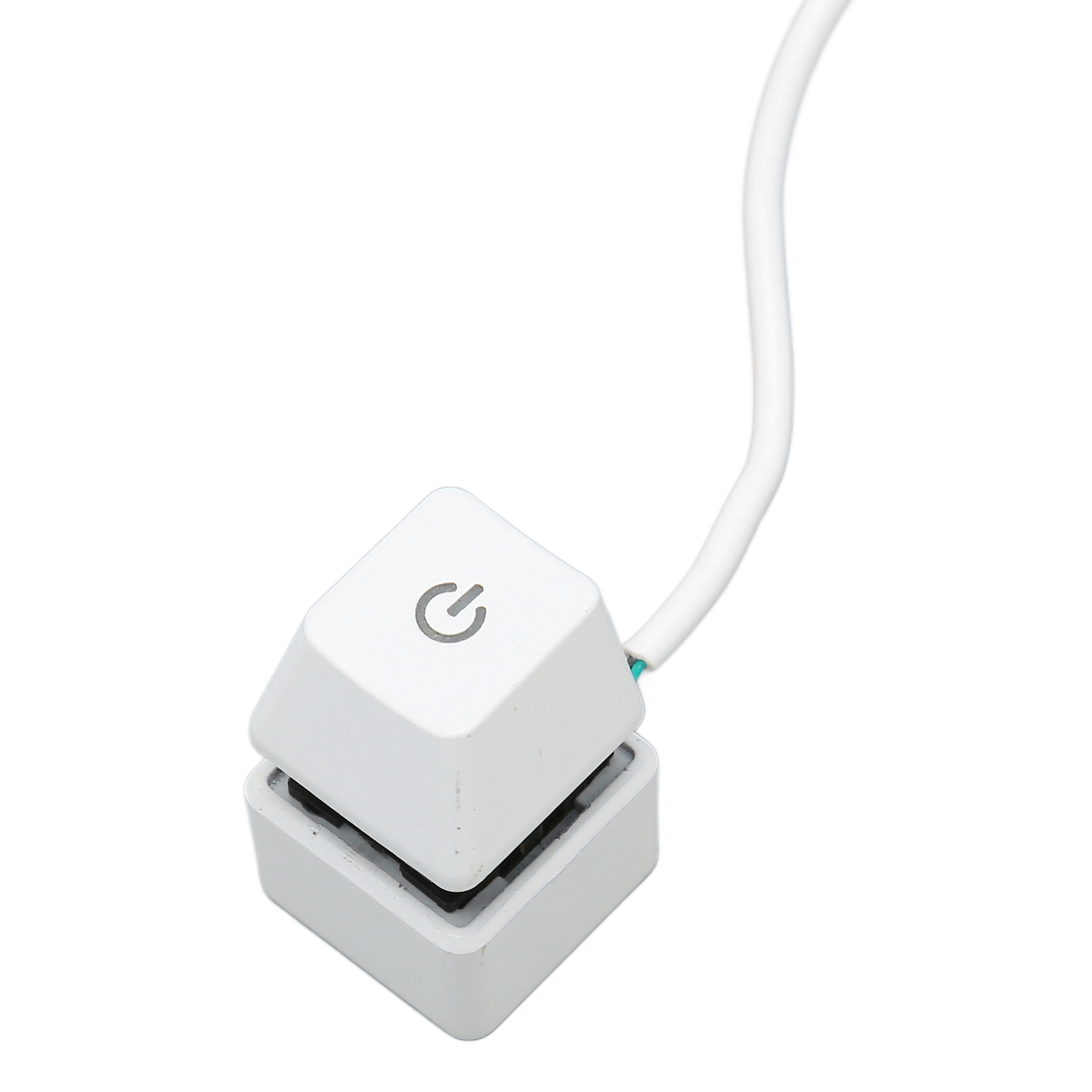 PC Power Switch White Mechanical Key Blue Switch Backlit Plug and Play PC Power Button for Desktop Office Gaming Colorful Light 13.1ft Cable. 