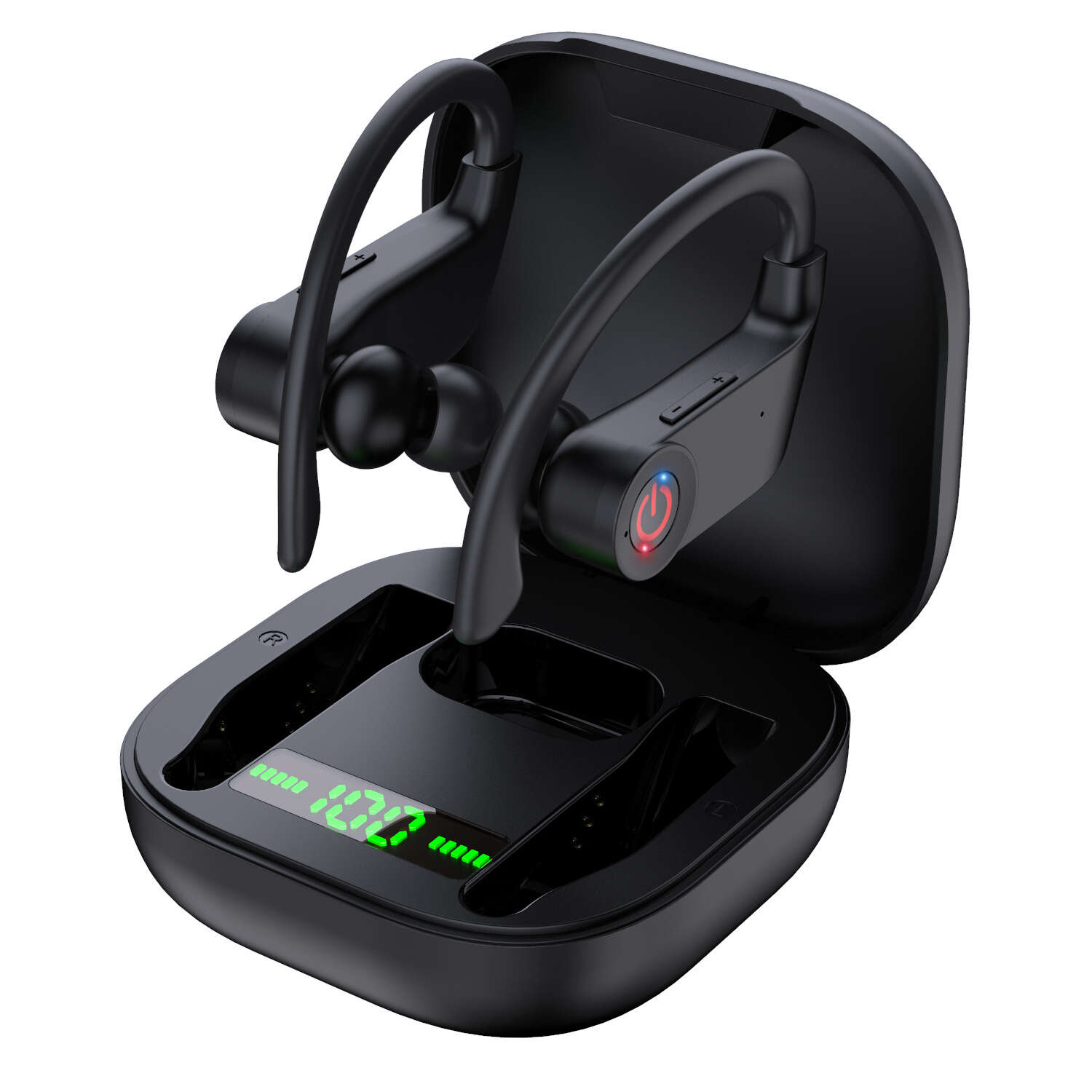 Q62-7 New TWS True Wireless Bluetooth Headphones with Large Capacity Digital Display Charging Case Ear Mounted Sports Earphones