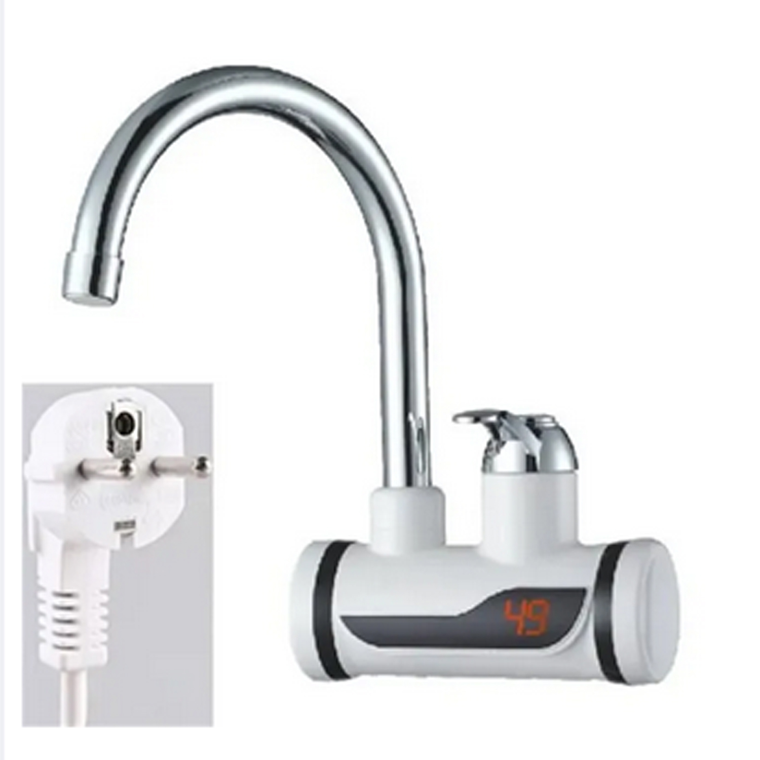Instant Water Heater Geyser Tap Wall Type for Hot And Cold Water with LED Digital Temperature Display Shock Proof Electric Heater Tap. 