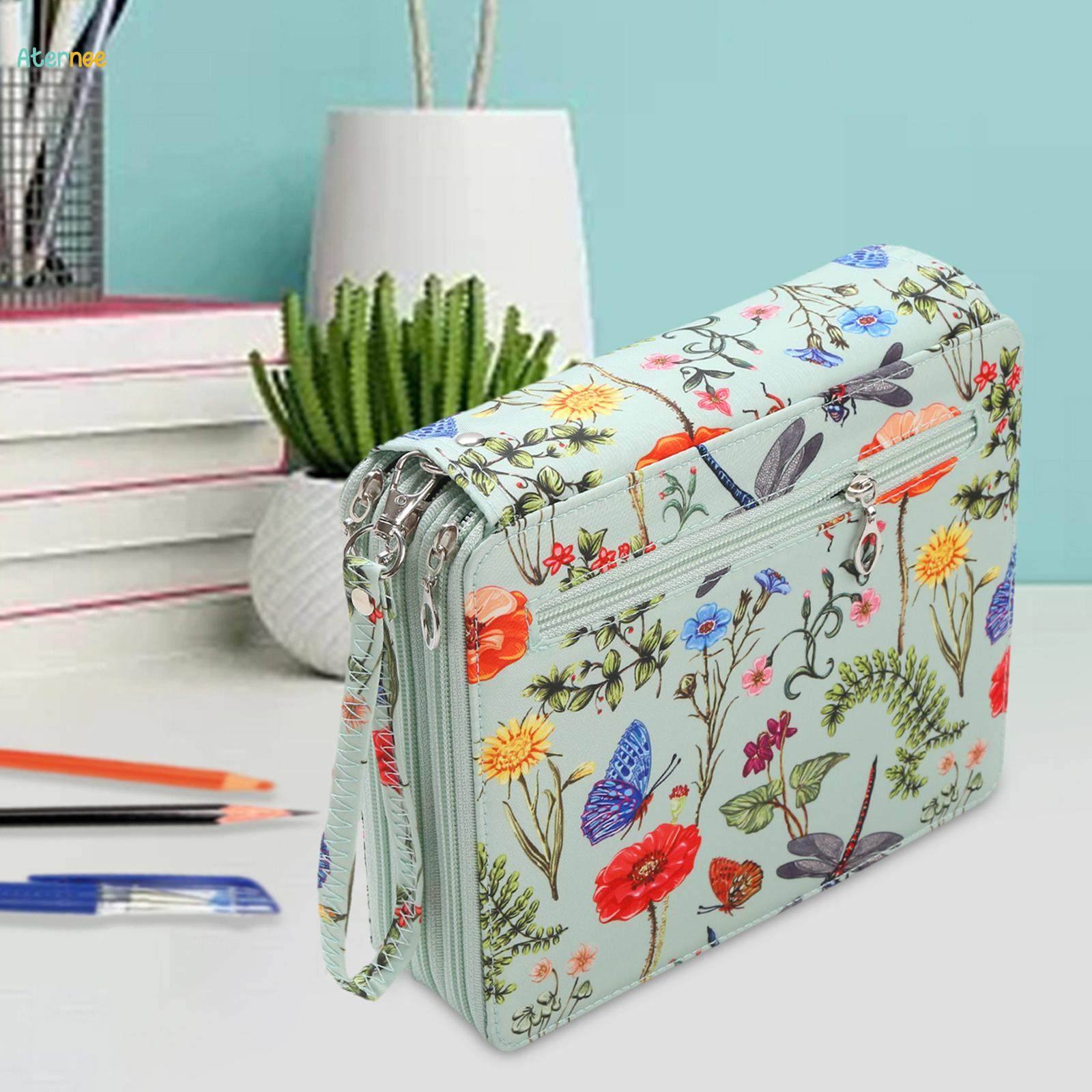 Watercolor Bag 120 Slot 3 Layer Pouch Multiunctional Large Capacity Portable Colored Pencil Case for. 