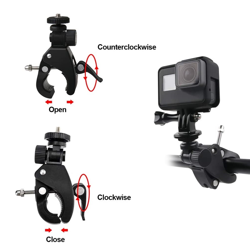 Bicycle Camera Mount Bike Motorcycle Handlebar Handle Bar Tripod Clip Adapter Action Camera Part For Gopro Hero 11 10 9 8 7. 