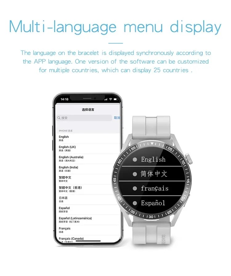WH8 Smart Watch For Men 1.32 Round Screen Bluetooth Talk Heart Rate Monitor Music Playback Watch. 