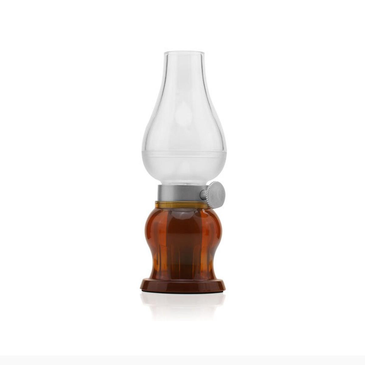 【Hey my home】Desk Light Vintage Lamp Blowing Retro Creative Kerosene Table Lamp Rechargeable LED Lamp For Reading