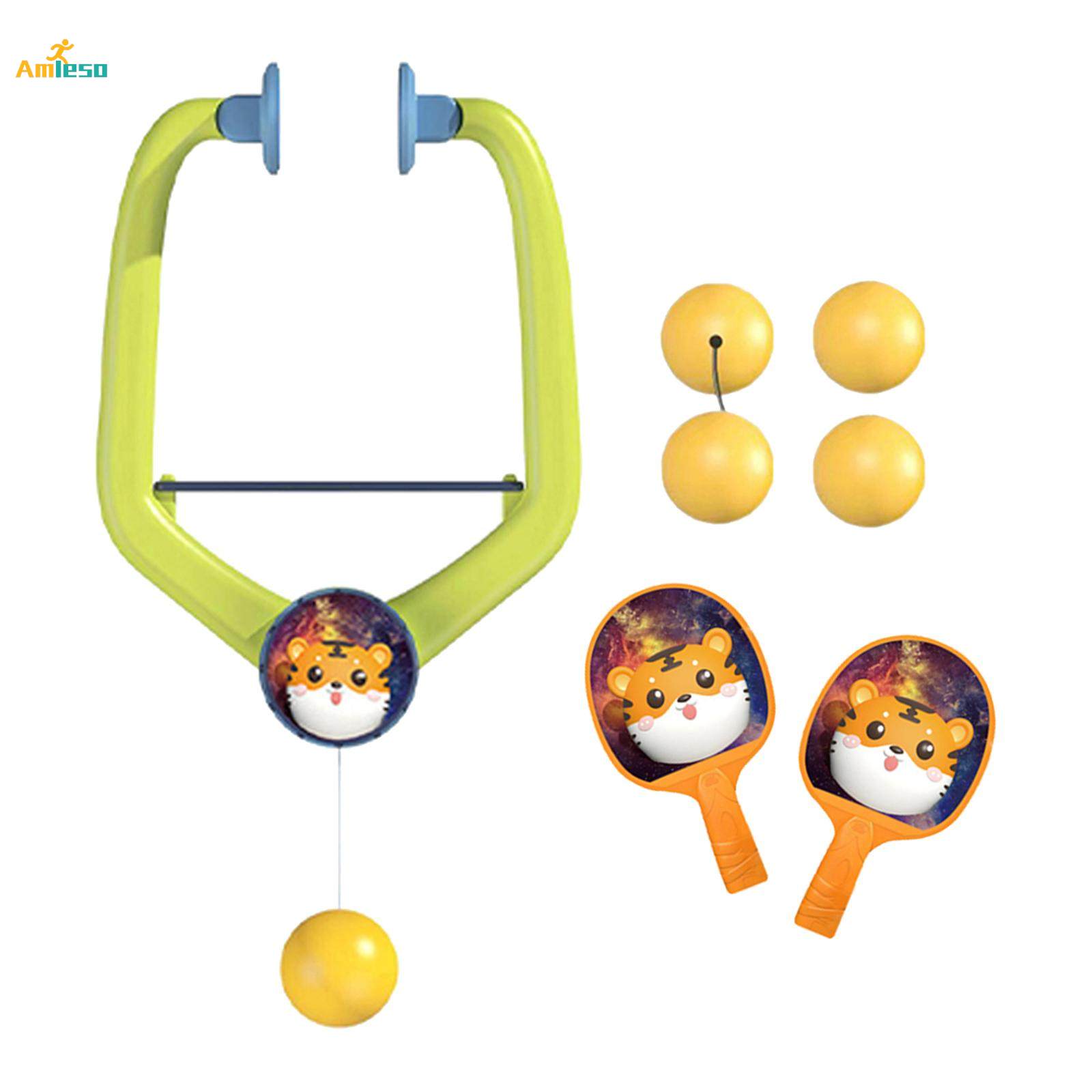 Hanging Table Tennis Set Indoor Hanging Table Tennis Trainer Parent Child Toy Portable Pingpong Paddles and Balls Set for Children Beginners. 