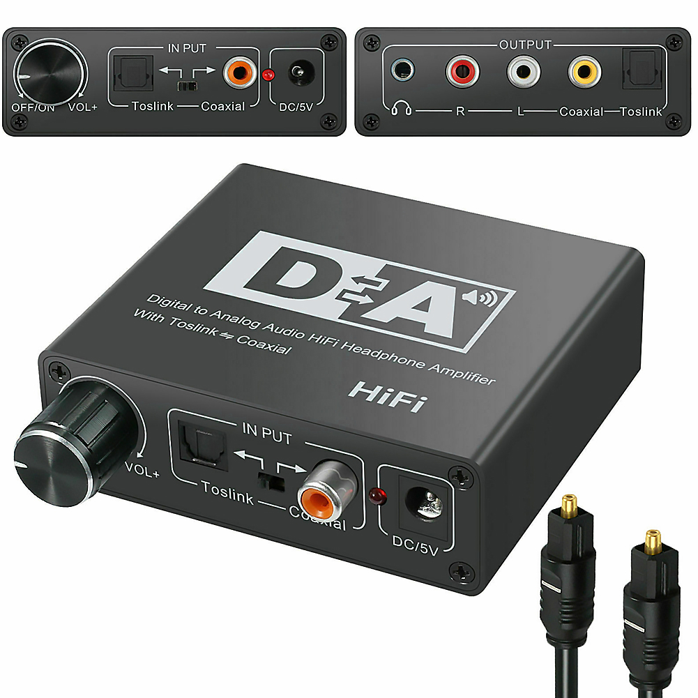 32-192k Digital To Analog Audio Converter Receiver Volume Adjustment Bidirectional Toslink To Coax Audio Adapter. 