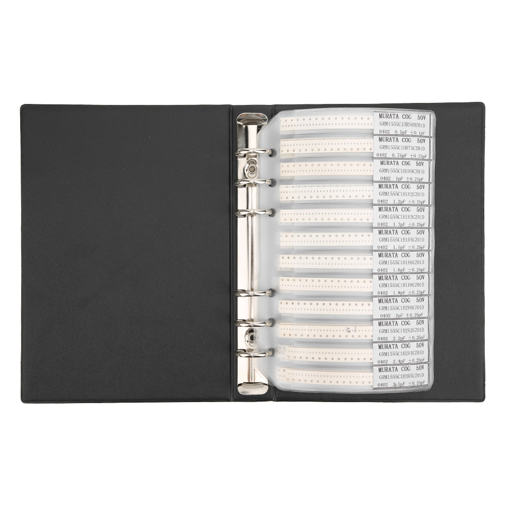 Sample Book 0402 Series 80 Values Capacitors Electronic Components Assorted Kits Black. 