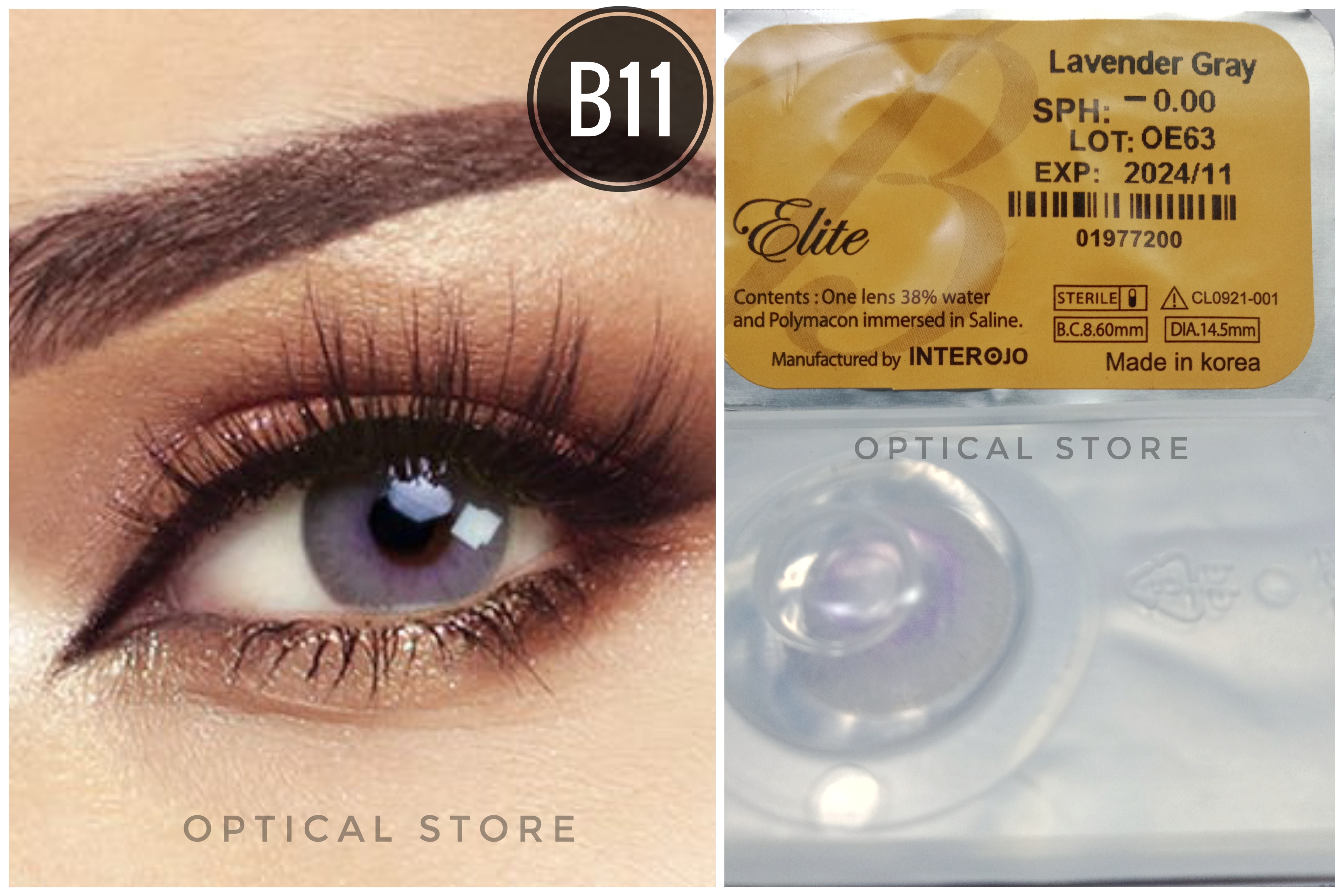 Bella Lavender Gray Elite Color Contact Lens with Regular Kit Box. For men,women/Unisex. Bella Elite Series. #Lavender.Gray. 