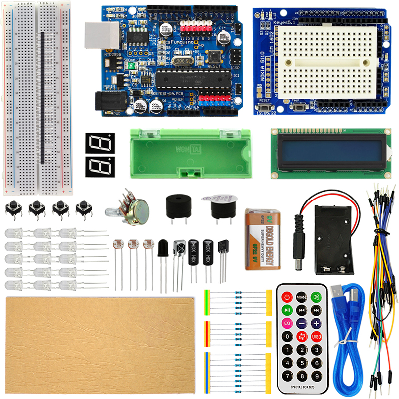 【YIYANGMAOYI111】NEWEST RFID Kit Arduino UNO R3 Upgraded version Suite Retail Box UNO R3 Starter Kit RFID Sensor For Arduino. 