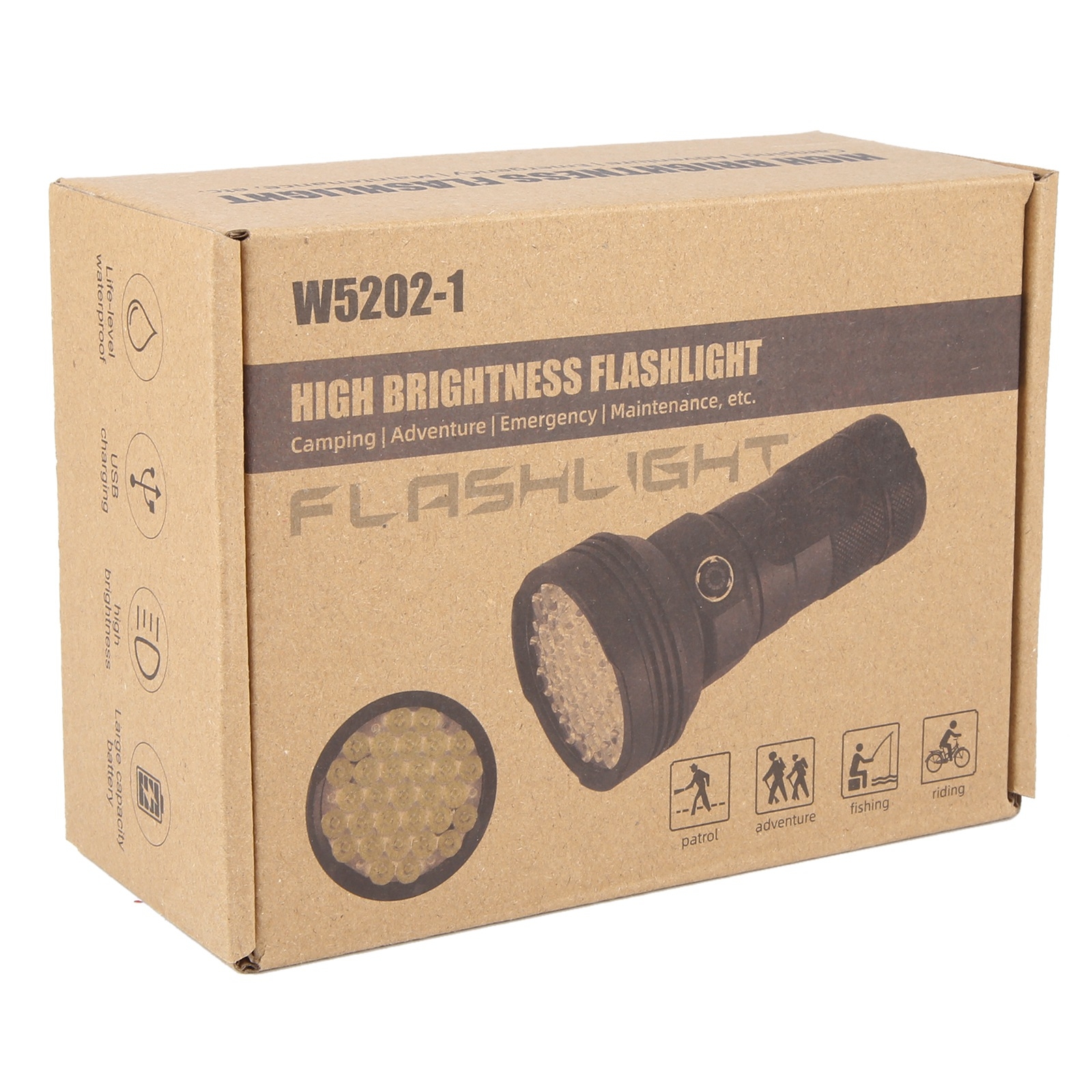 W5202-1 31 LEDs 5500LM High Brightness Rechargeable Flashlight. 