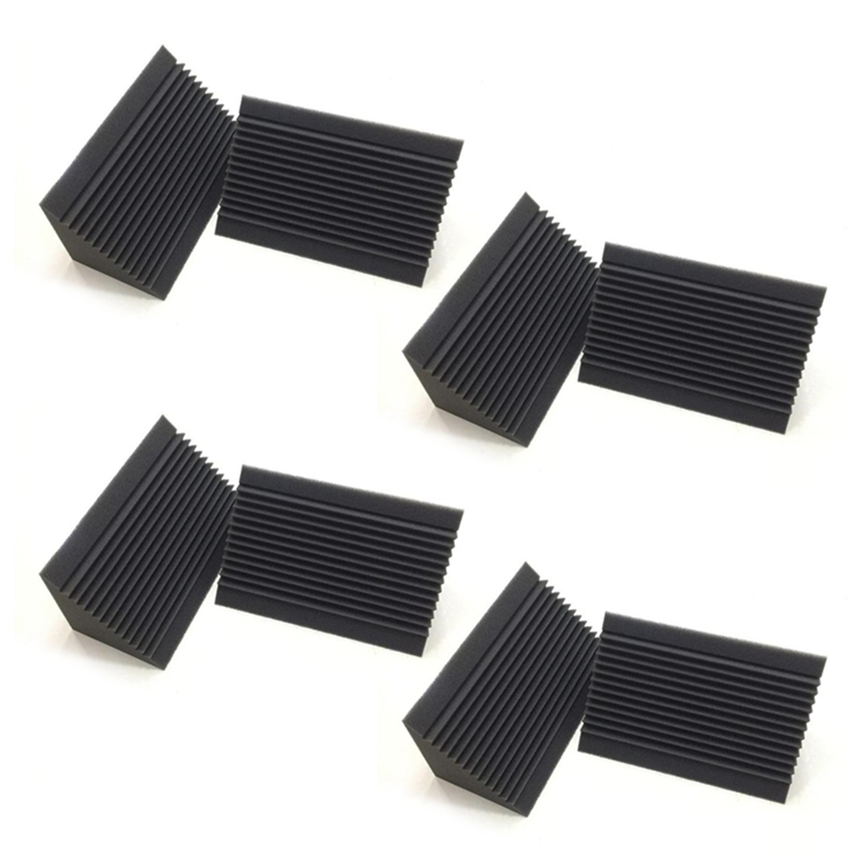 24 PCS Acoustic Foam Charcoal/Black Bass Trap Sound Absorption Studio Soundproofing Corner Wall 12 x 12 x 24 cm