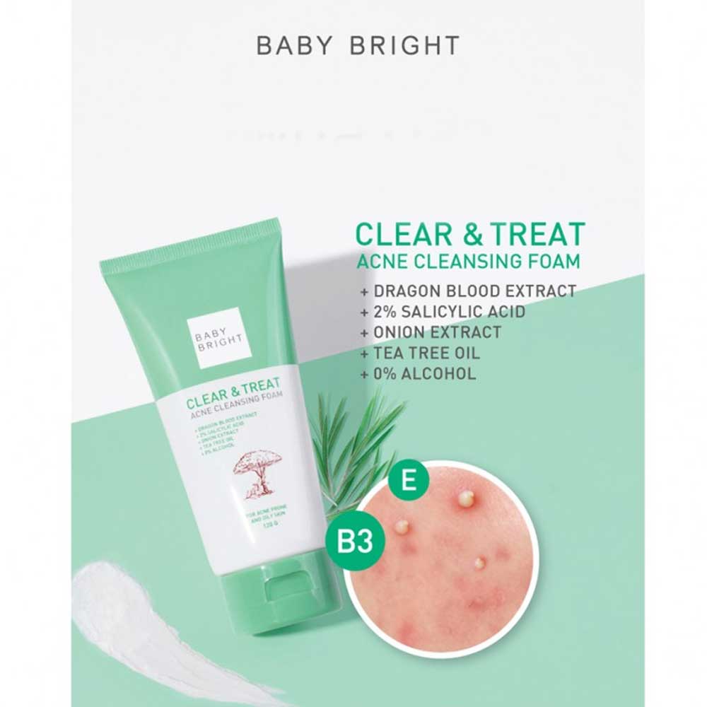 Baby Bright Clear & Treat Acne Cleansing Foam 120g