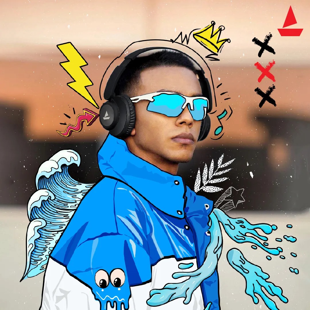 boAt Rockerz 450 Over Ear Bluetooth Headphones with Upto 15 Hours Playback, Adaptive Headband, 40mm Dynamic Driver, Integrated Controls and Dual Modes. 
