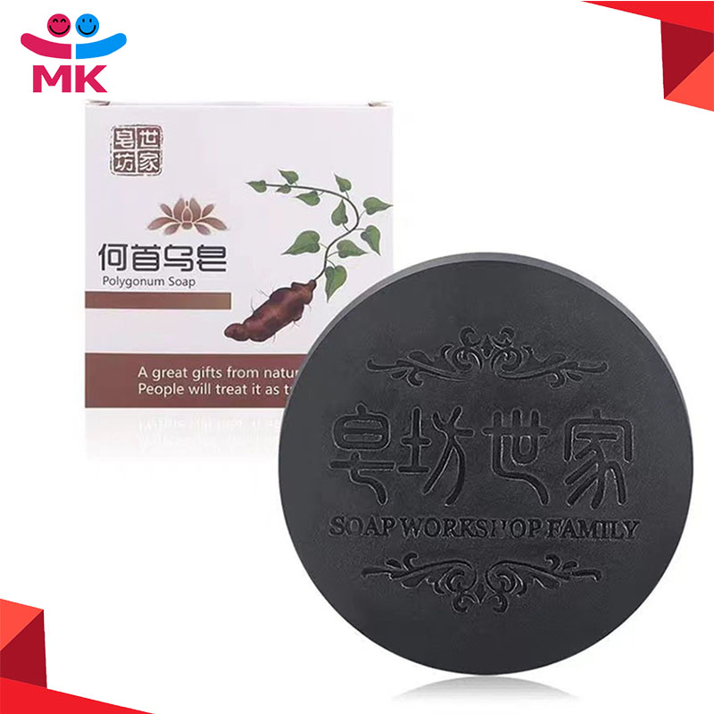 Polygonum Multiflorum Anti-mite Oil Control Hair Soap Deep Cleaning White Hair Turns Black Thicker Dandruff Removal Repair Moisturize Damaged Hair Handmade Soap