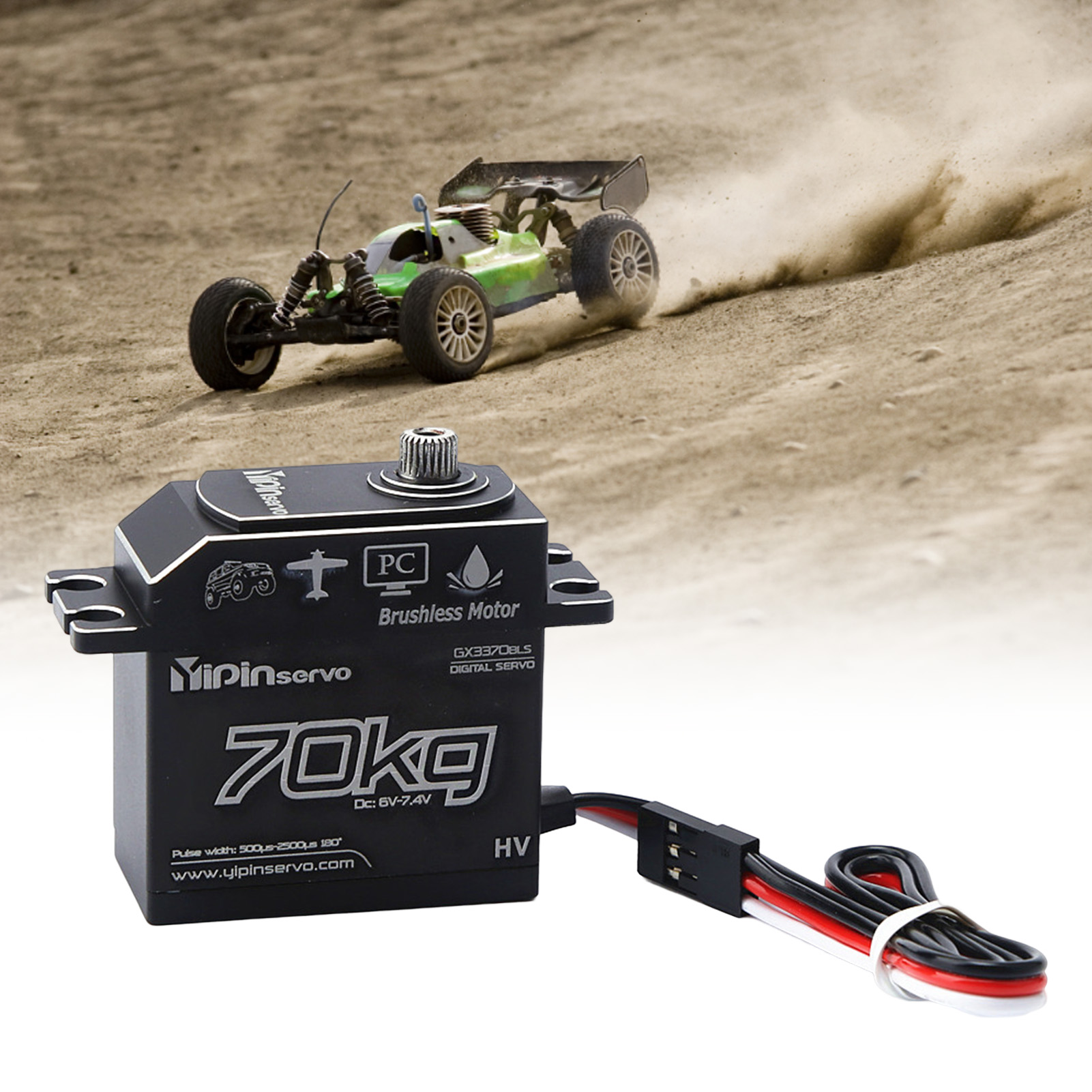 RC Car Servo Stable Performance 70kg Digital Servo Remote Control Car Motor Servo. 