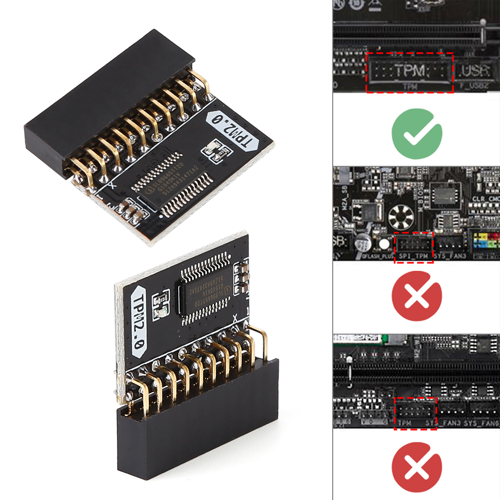 TPM 2.0 Encrypted Security Module Board LPC 14/18/20 Pin Mainboard Card TPM2.0 Module for ASUS Gigabyte Motherboard Windows 11. 