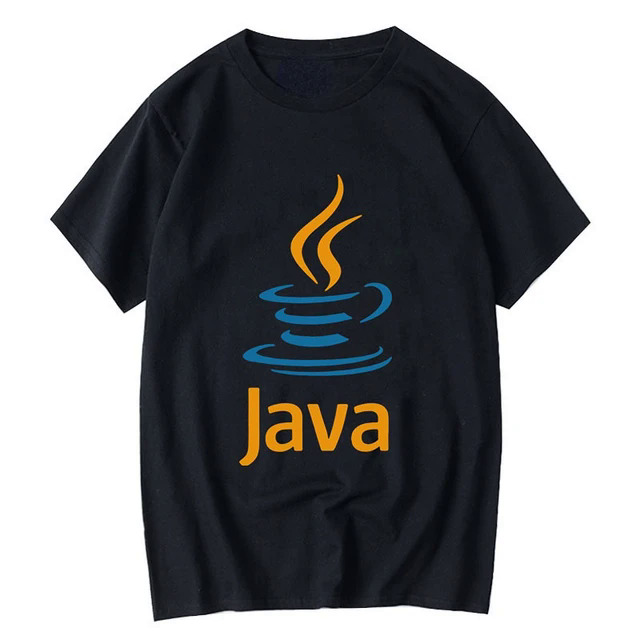 Java letter printing T shirt modal o-neck casual loose cool T-shirt tee T shirts Men tops. 
