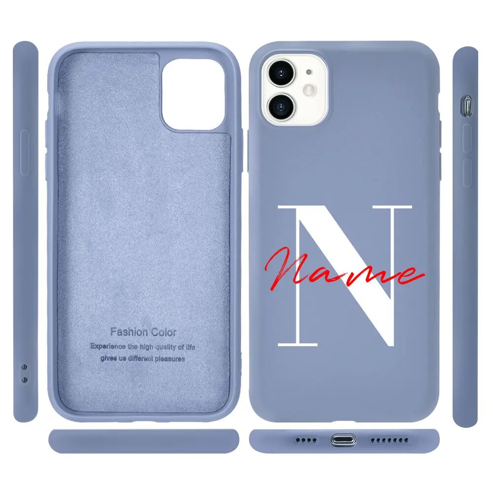 Custom Capital Letters Name for iphone 15 14 13 12 11 Pro Max Phone Case For X XS XR 7 8 Plus Cover Logo Picture Design