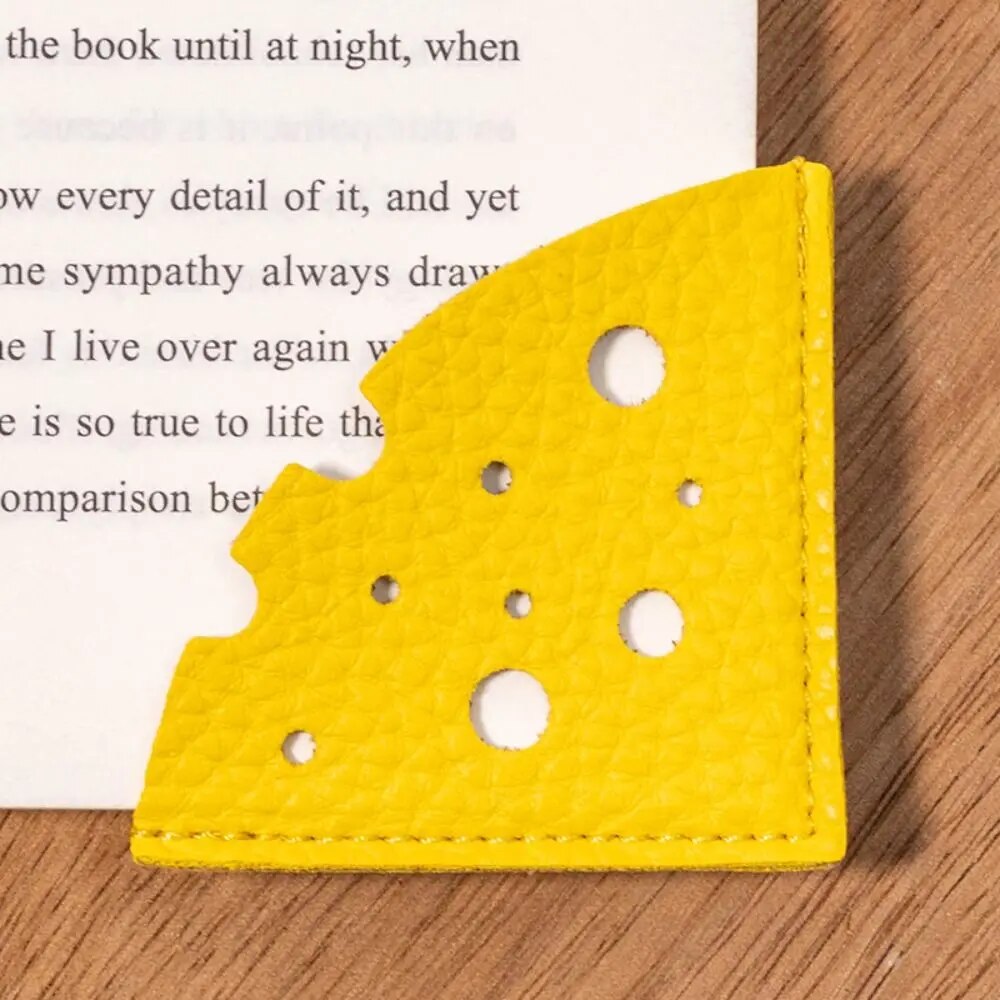 Pagination Mark Cheese Shape Bookmark Multi-color PU Leather Book Reading Sorter Reading Bookmark Handcrated Book Paginator. 