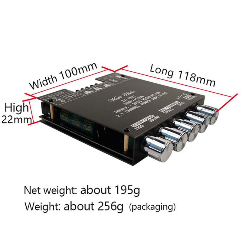 ZK-TB21 TPA3116D2 Bluetooth 5.0 Subwoofer Amplifier Board. 