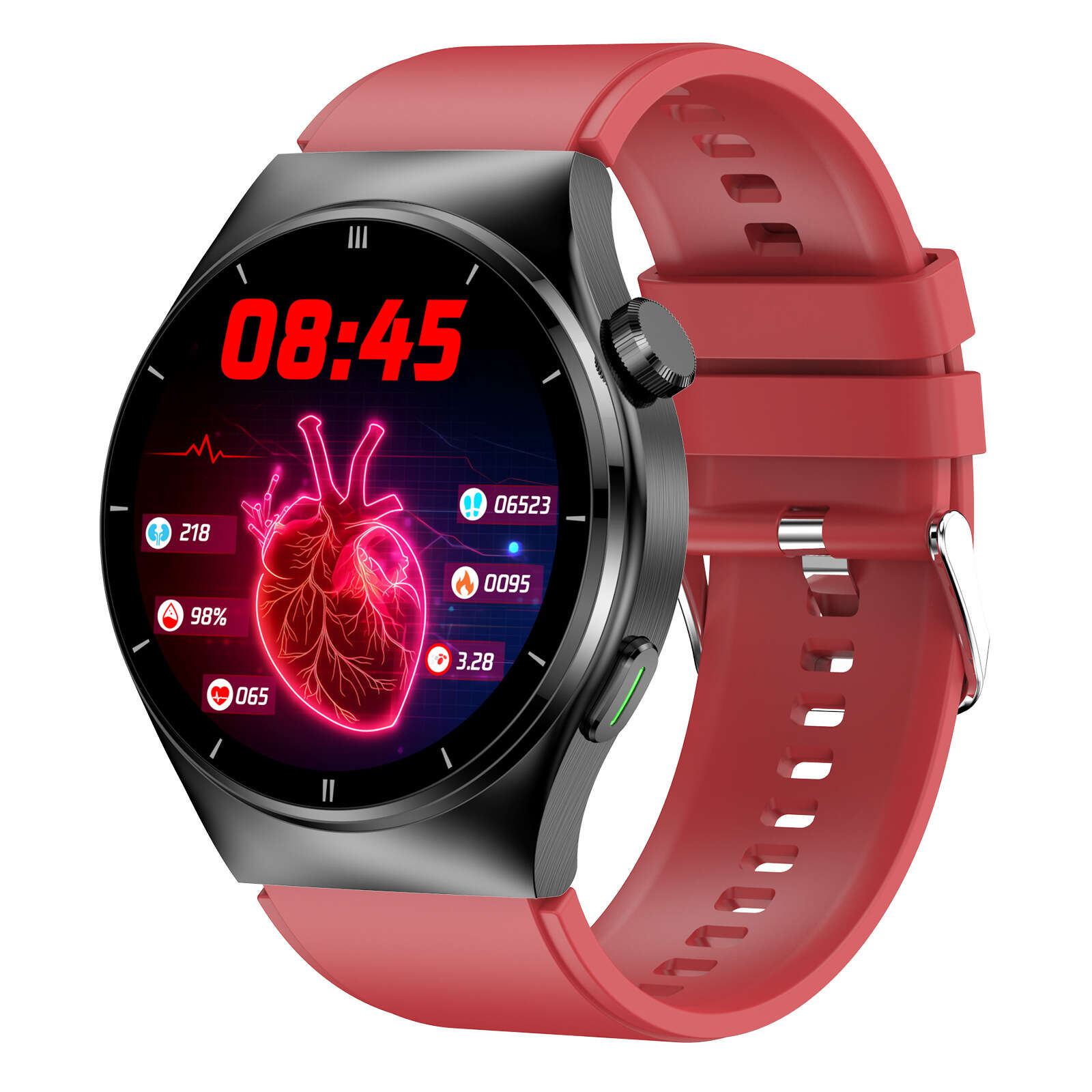 New F320 smartwatch laser therapy with call 1.46 round screen uric acid, lipids, non-invasive blood glucose, heart rate. 
