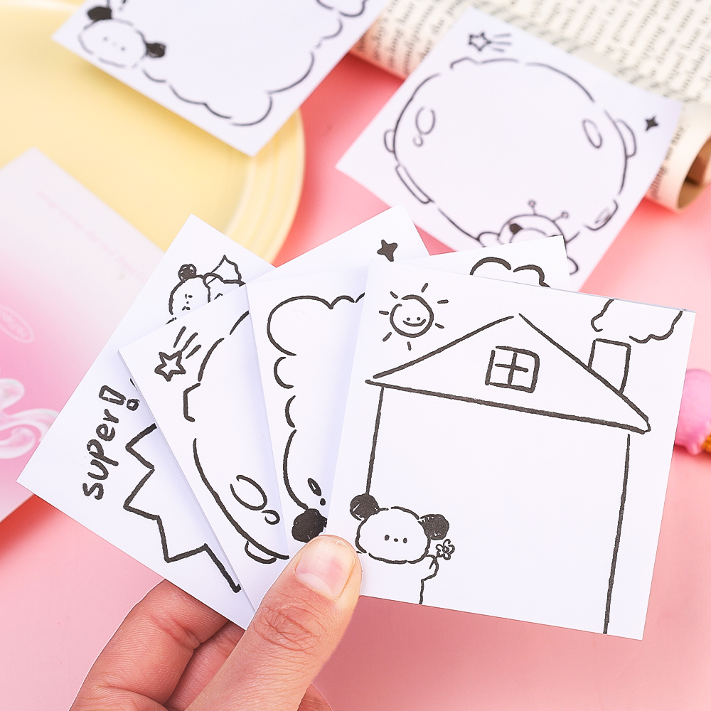 50 Sheets Cute Cartoon Dog Memo Pad Kawaii Sticky Notes Girl Diary DIY Decorative Scheduler Paper To Do List. 