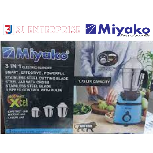 Miyako 3 in 1 Blender & Mixer Grinder XCEL | 1000 Watt  Heavy Duty Motor | Made in India. 