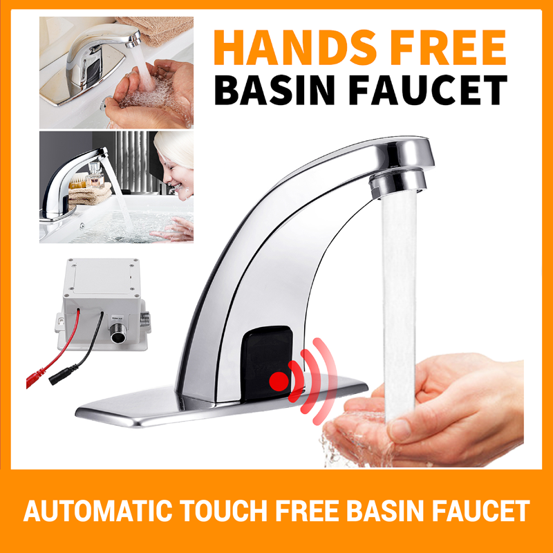 Automatic Touch Free Infrared Sensor Faucets Touchless Water Saving Inductive Electric Water Tap Mixer 33cm DC Control Box. 