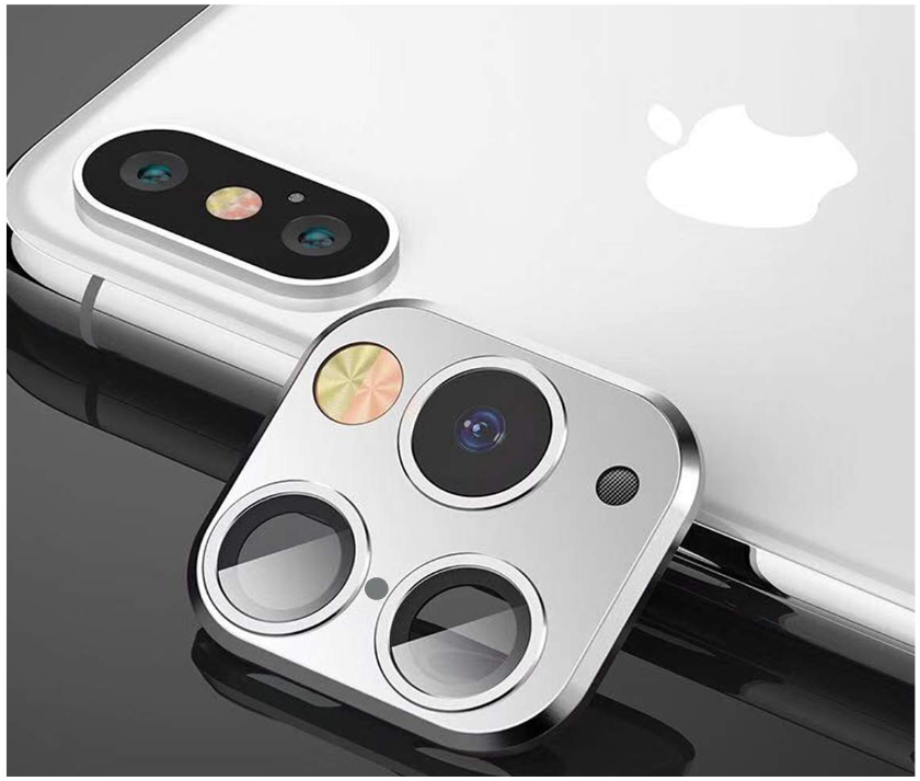 Lens Sticker For iPhone X XR Xs Max Camera Cover, Seconds Change a look of iPhone 11 Pro , iPhone 11 change to 11ProMax , iPhone 12 change to 12ProMax, metal Camera Protector Cover. 