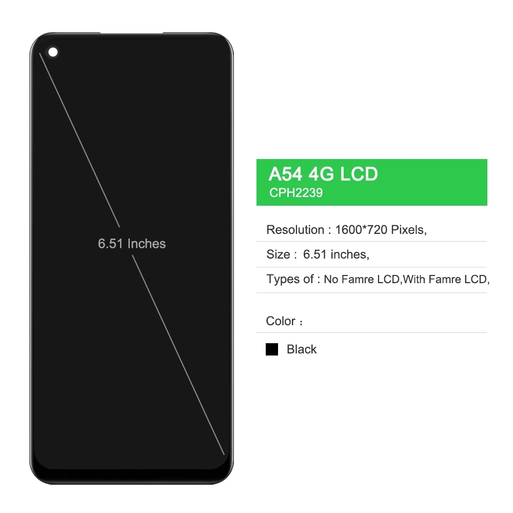 LCD With Frame For OPPO A54 4G CPH2239 Display Touch Screen Digitizer Assembly Replacement Parts. 
