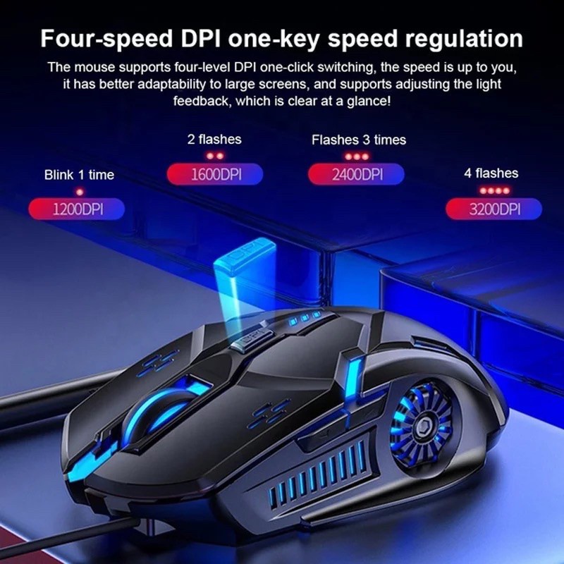 Leyoya G5 Gaming Mouse 7 Color Backlight USB Wired Silent Mouse For Gamer 3200 Dpi Mice For PC/Laptop Windows 7/8/10/XP Vista Linux. 