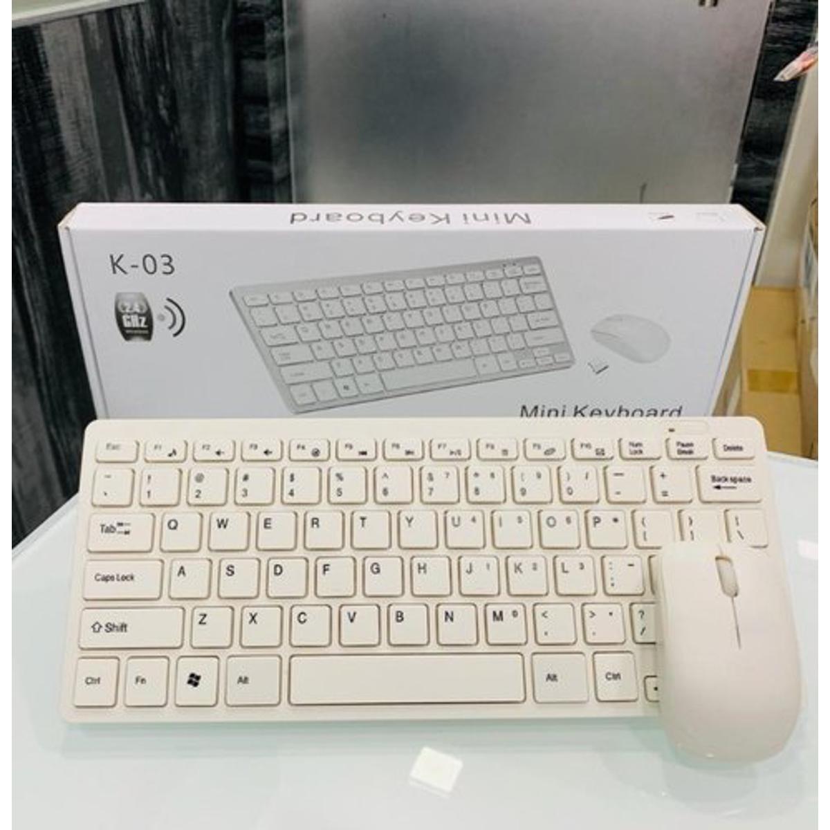Wireless 2.4Ghz Mini Keyboard And Wireless Mouse K-03 Combo - Compact And Efficient Input Devices For Ultimate Convenience