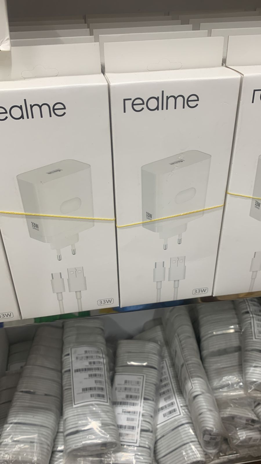 Realme 33W Super Dart Power Adapter Charger and Charger with Fast Charging Data Cable. 