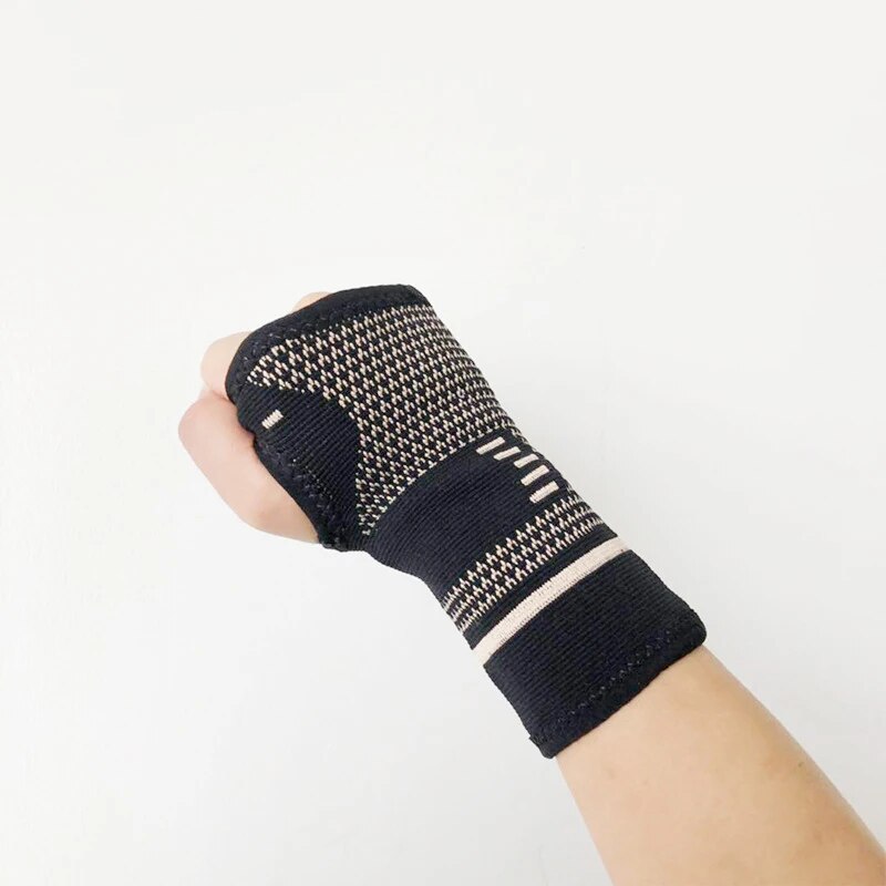 1Pair Knitted Nylon Wrist Support Professional Wristband Safety Compression Gloves Wrist Protector Arthritis Sleeve Palm Bracer
