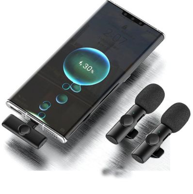 2 in1 Dual Bluetooth Microphone K9  Type C Wireless Lavalier Microphone Noise Reduction Outdoor Live Broadcast USB Lavalier Microphone For Mobile Phone. 