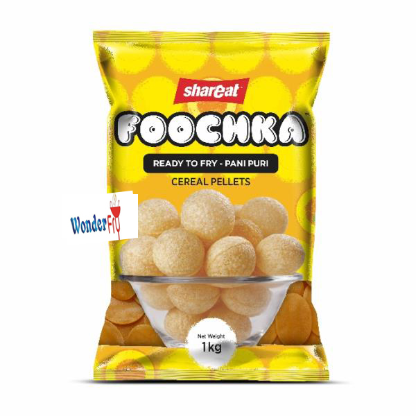 Shareat Ready To Fry Pani Puri/Foochka- 1Kg (Combo Of 3 Pack). 