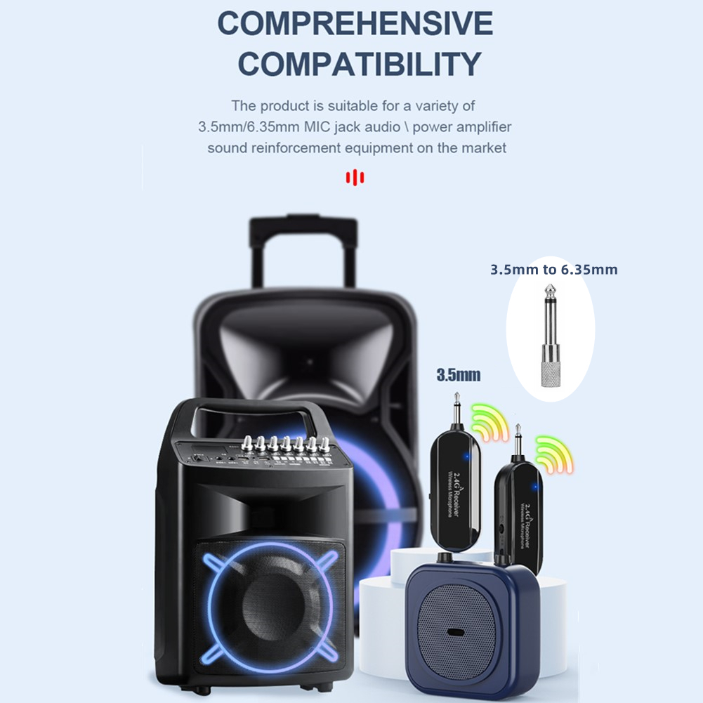 2.4G Wireless Microphone Headset Mic For Voice Amplifier Speaker Karaoke Computer Teaching Meeting Yoga Singing.