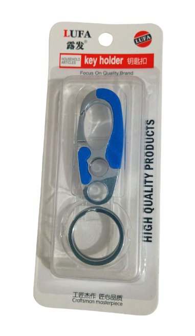 LUFA Silver Blue Antique Metal Keychain for Men Stylish Or Girl