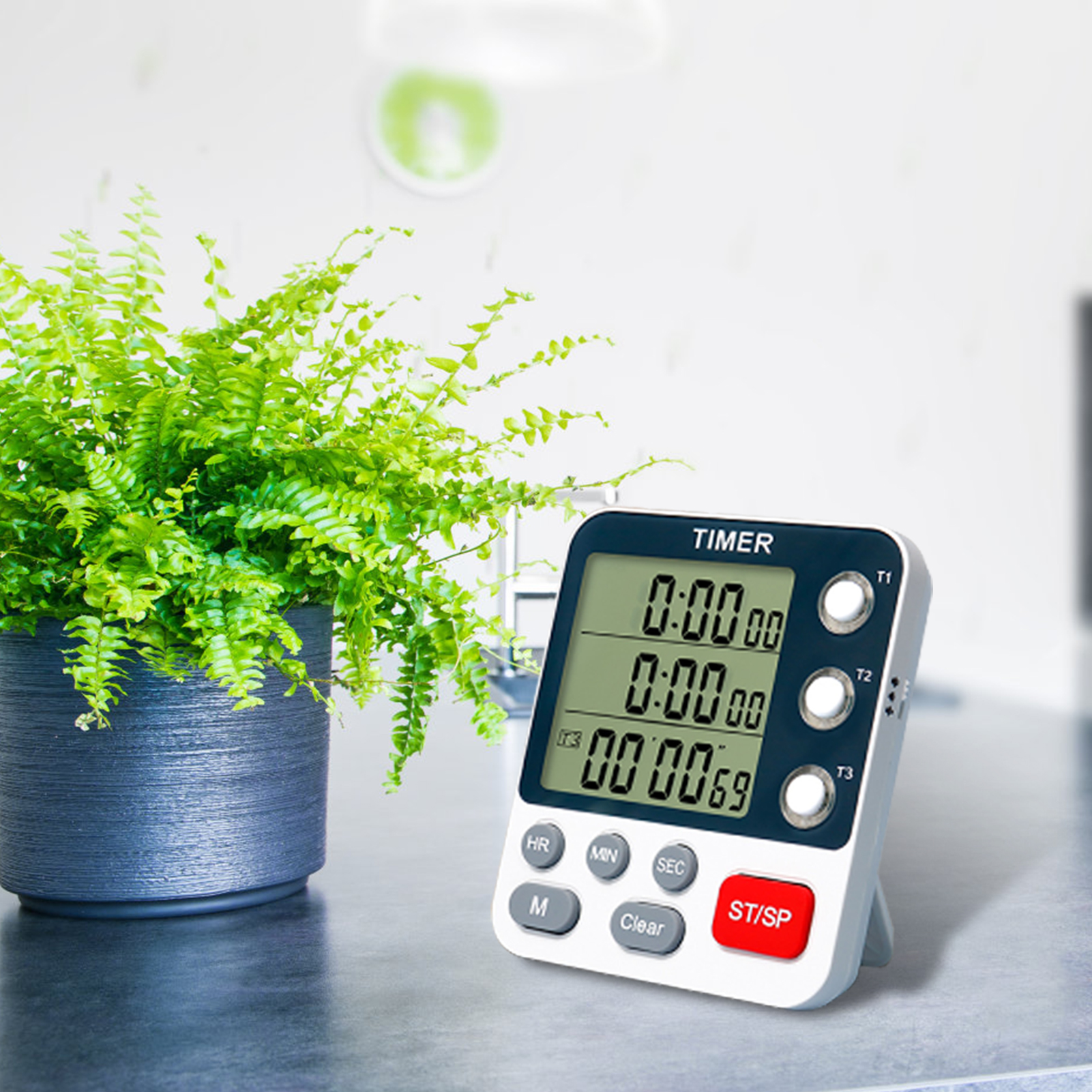 Alarm r Large Display Screen Scratch Resistant Magnetic Reminder. 