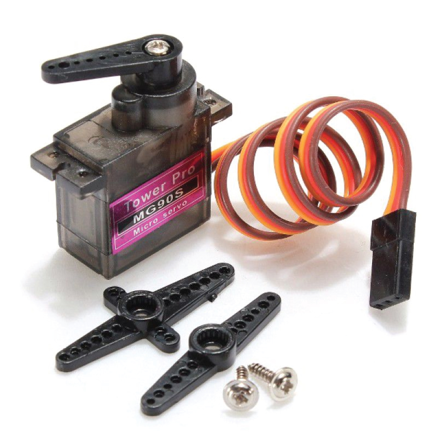 TowerPro MG90S Metal Gear Servo Motor 180 Degree Rotation for Smart Car Robot Helicopter Boat Plane Geared Micro Servo Motor compatible with Arduino Including E-book!. 