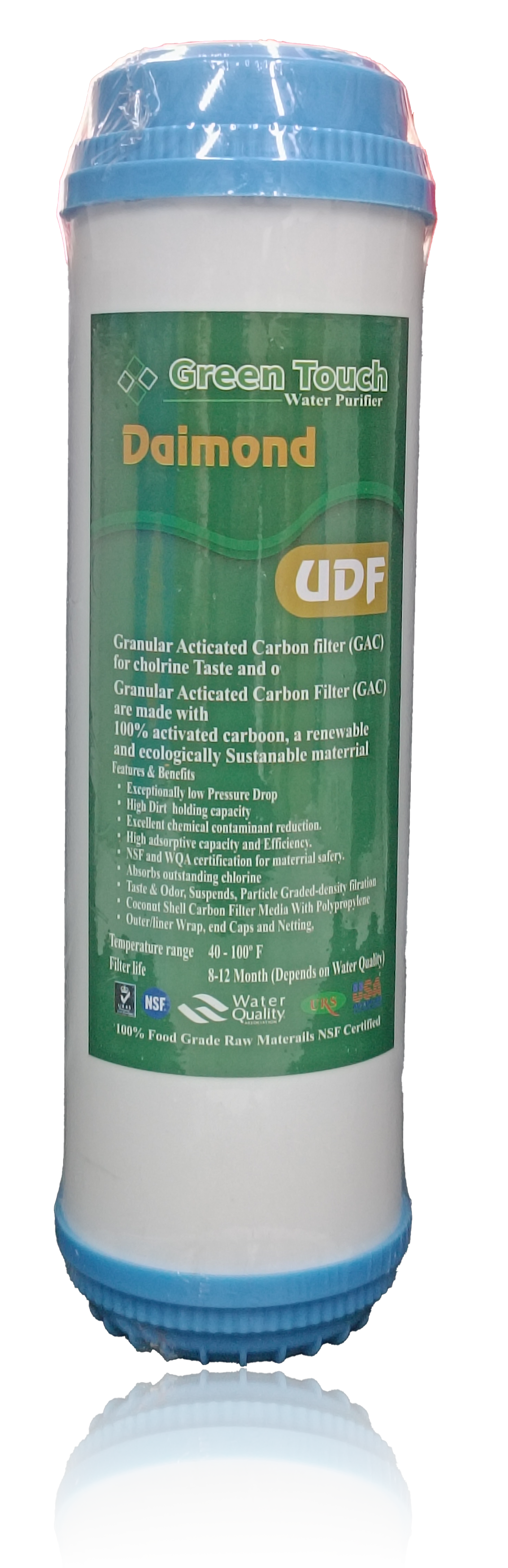 Water Purifier Filter PP + UDF + CTO Carbon Block Cartridge 10 "3 Piece Set. 