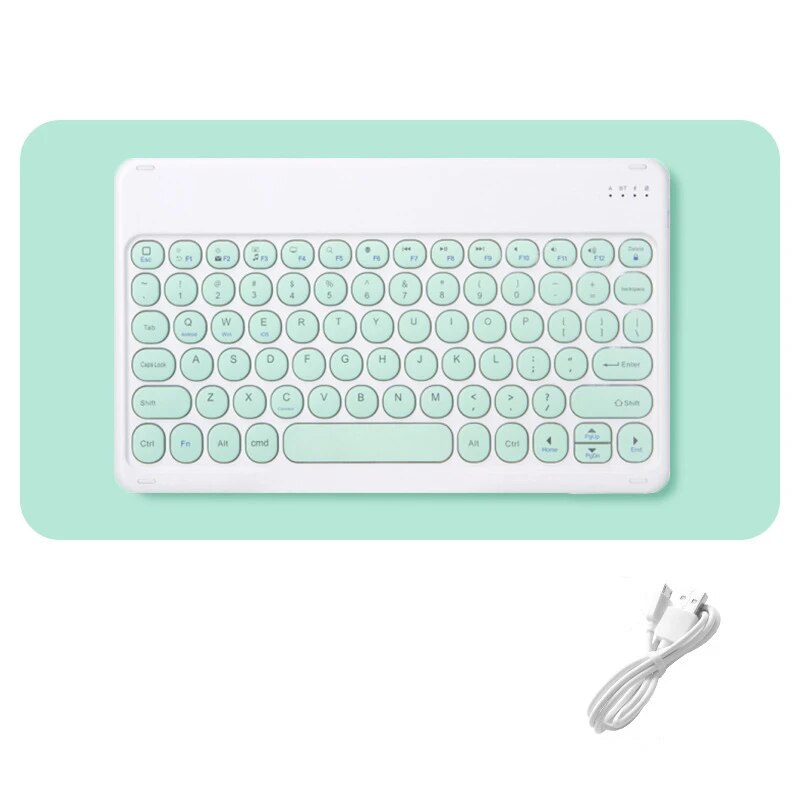 For iPad Keyboard Rechargeable Wireless Bluetooth-compatible Spanish French Korean Keyboard For iOS Android Windows Phone Tablet. 