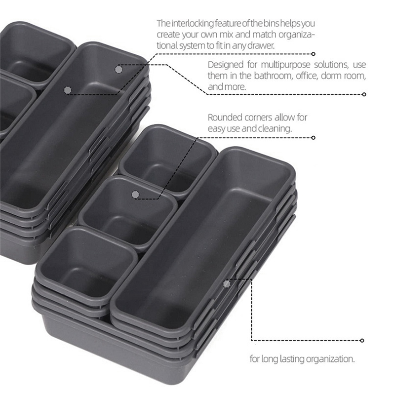 24 PCS Desk Drawer Organizer Tool Box Organizer Junk Drawer Organizers for Office. 