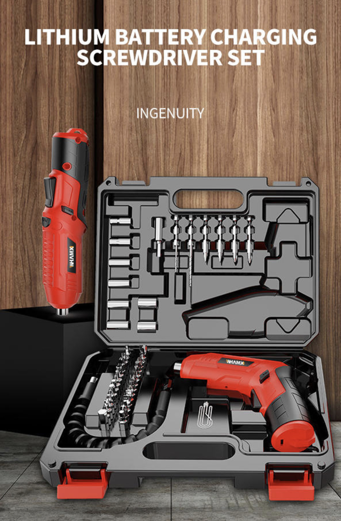Oulaide 4V Cordless Screwdriver Drill 49pcs Tools Set For Multipurpose Use. 