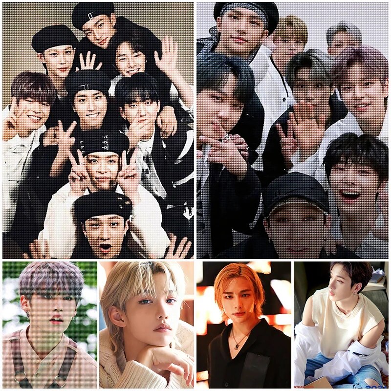 5D Diamond Painting Portrait Kpop Korean Star Craft Gifts Rhinestones Stray Kids Cross Stitch Embroidery Kits Home Decor