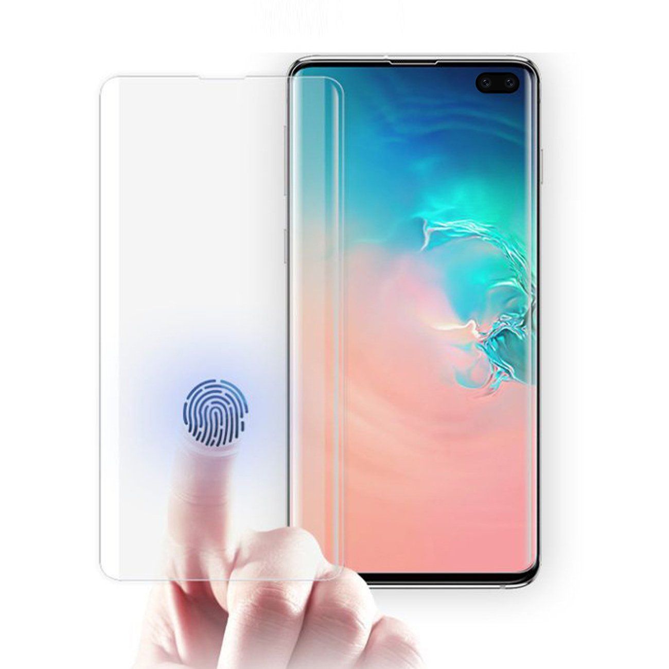 Tempered Glass for Samsung Galaxy S10 Plus Advanced Border-less Full Edge to Edge UV Screen Protector with installation kit. 