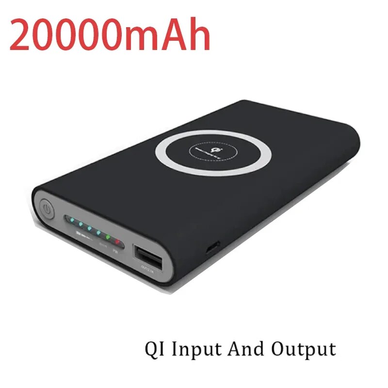 New wireless power bank 20000mAh fast charging portable charger suitable for iPhone 13 15 Xiaomi 14 15 C-type external battery. 
